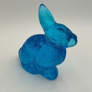 Share Mosser Glass Aqua Blue Bunny Rabbit Figurine